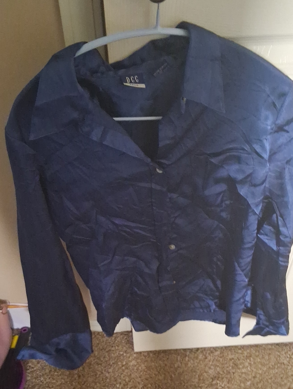 DC Women's Dark Blue Button-Up Blazer
